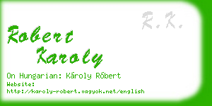 robert karoly business card